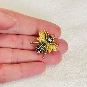 Vermeil Sapphire Bee Brooch